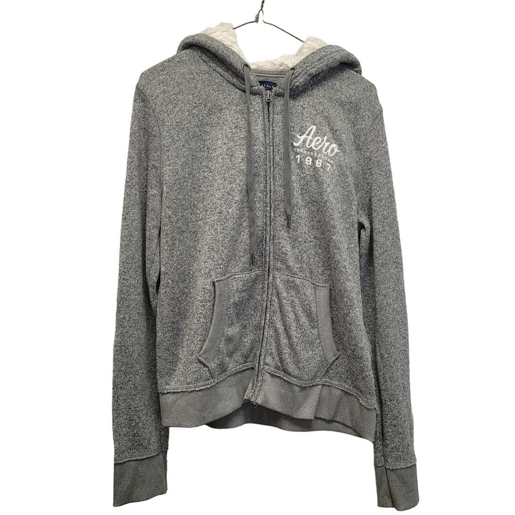 Aeropostale Womens Large 100% Polyester Long Sleeve Full Zip Hooded Jacket