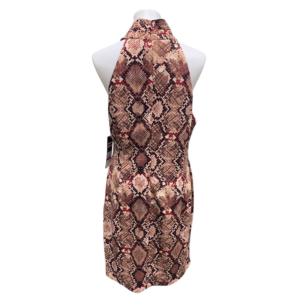 New Rachel Roy Womens XXL SnakeSkin Print Sleeveless Asym Crossover Sheath Dress