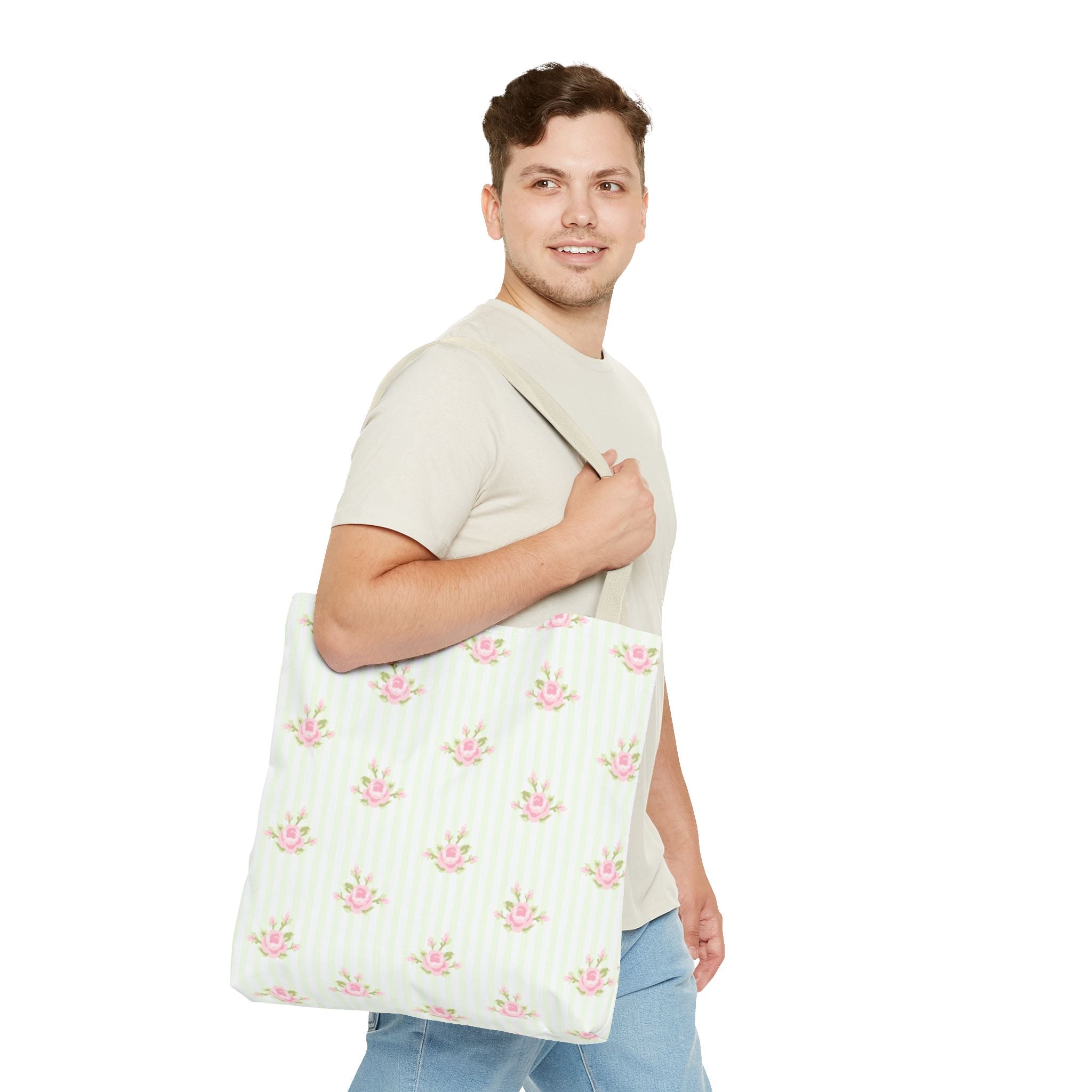 Customizable: Floral Pattern Tote Bag | Stylish Shopping Bag, Eco-Friendly Tote, Gift for Her, Beach Bag, Everyday Carryall