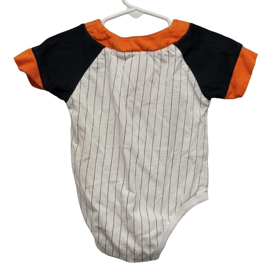 Harley Davidson Baby 12 Months Short Sleeve Pin Striped 1/4 Button One Piece