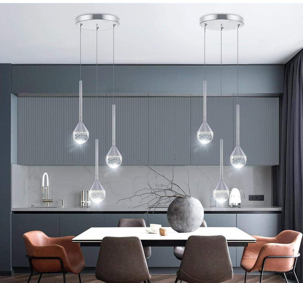 HAIXIANG Mini Chandeliers 3-Lights Modern Chrome Light Pendant Lights