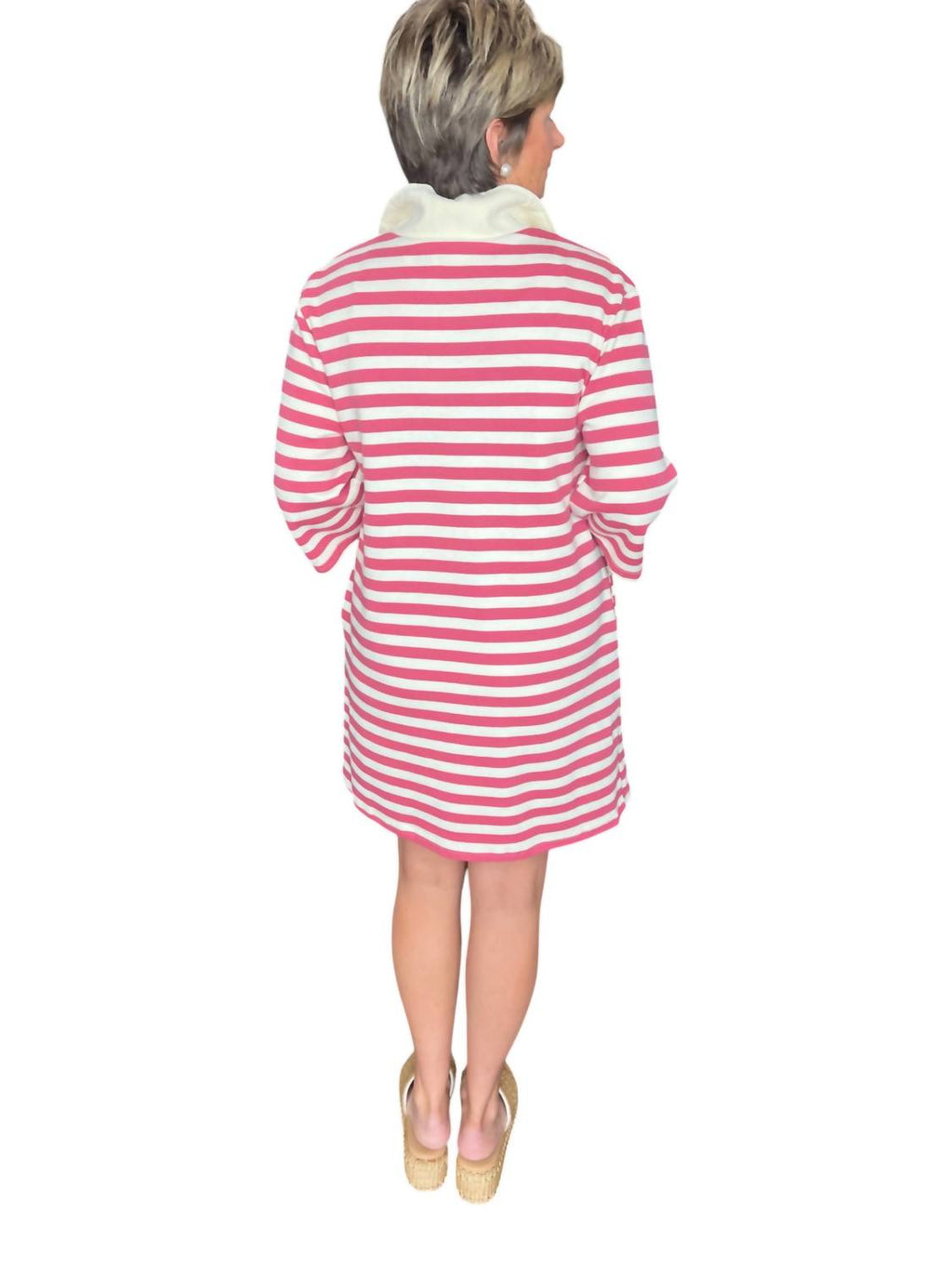 Zip Front Striped Dress