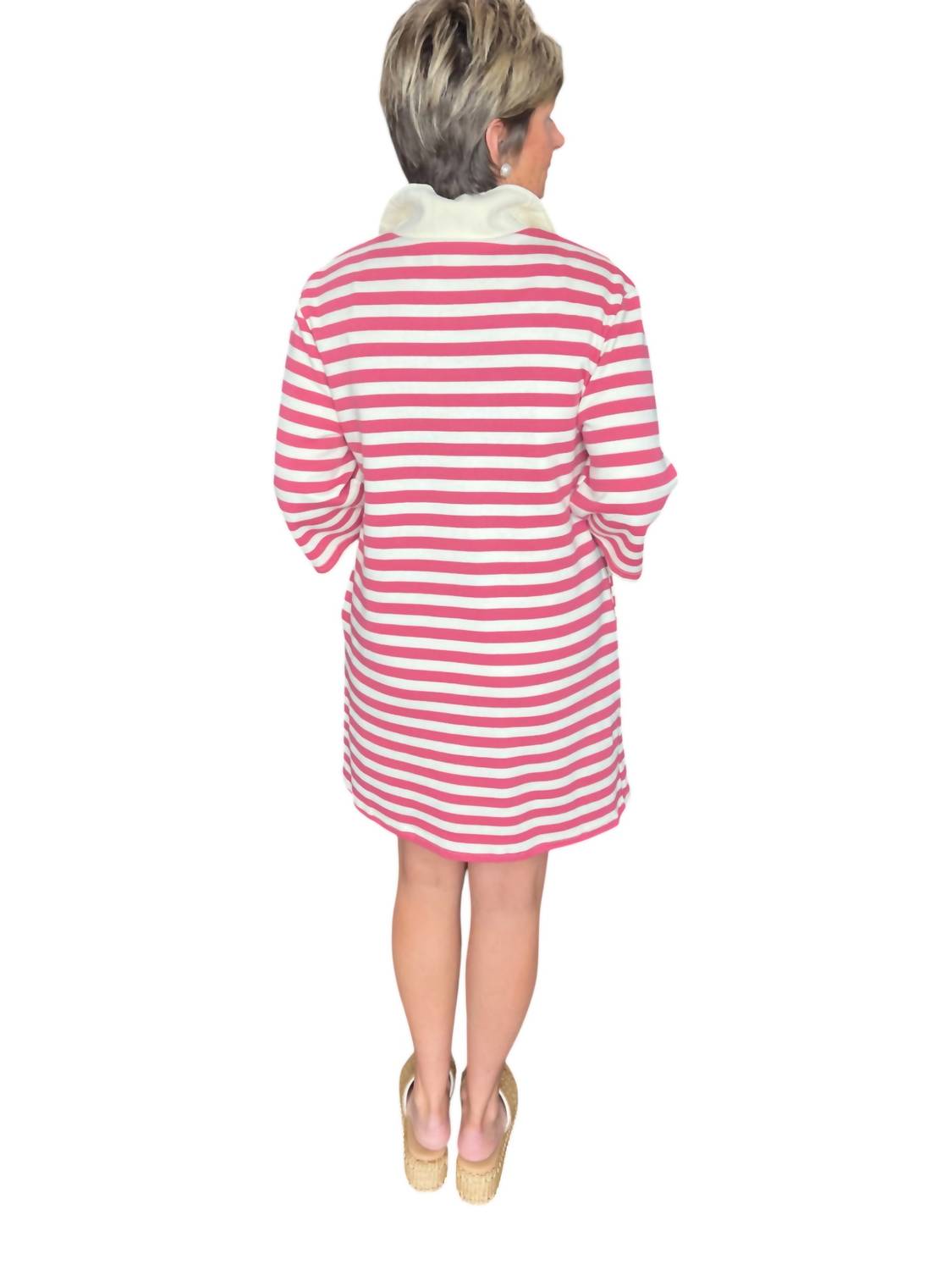 Zip Front Striped Dress