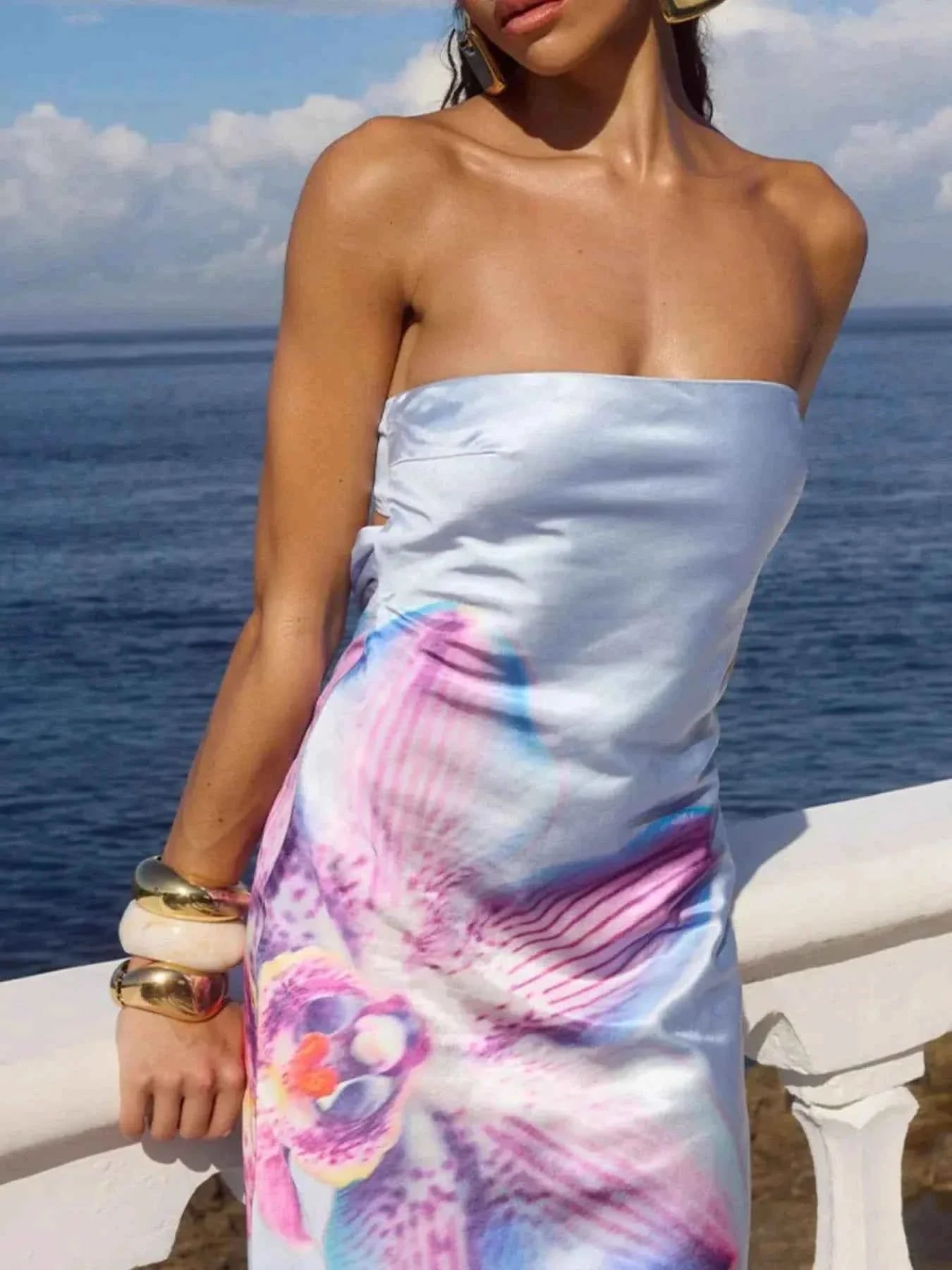 Stylish Printed : Tube Maxi Dress