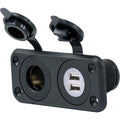 12v Dual USB & Recp Combo w/plug