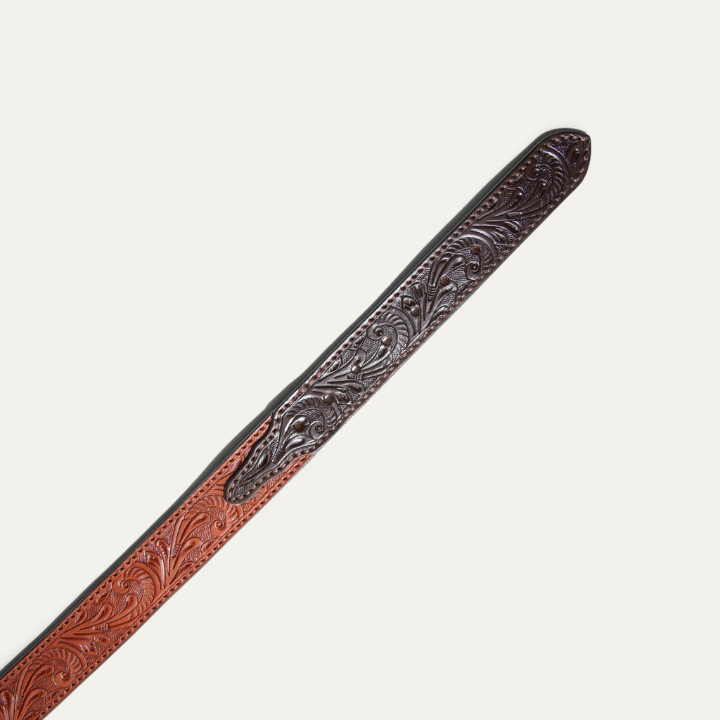 Hand-Tooled Morning Glory Belt