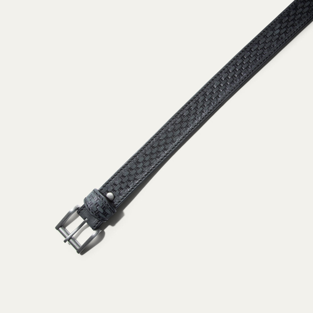 HAND-TOOLED BASKETWEAVE JEAN BELT