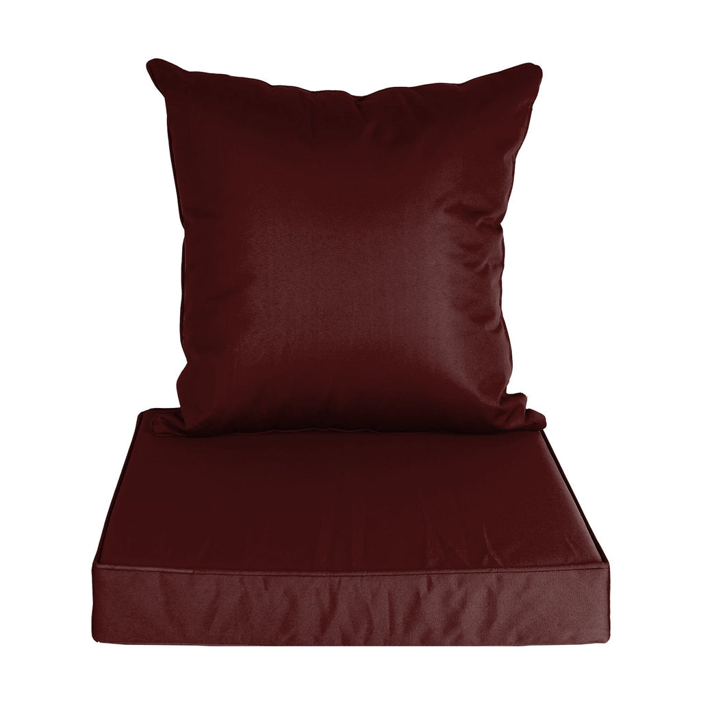 Outdoor Seat Cushion Set Waterproof Patio Furniture Cushion and Back Pillow Fade Resistant Deep Seat Set Chair Pad with Removable Cover for Chair Sofa