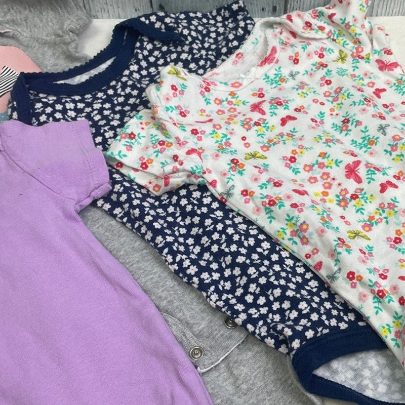Lot of 8 Carter's Baby Girls 9 Mos Short Sleeve One Piece Outfits Tops Clothing