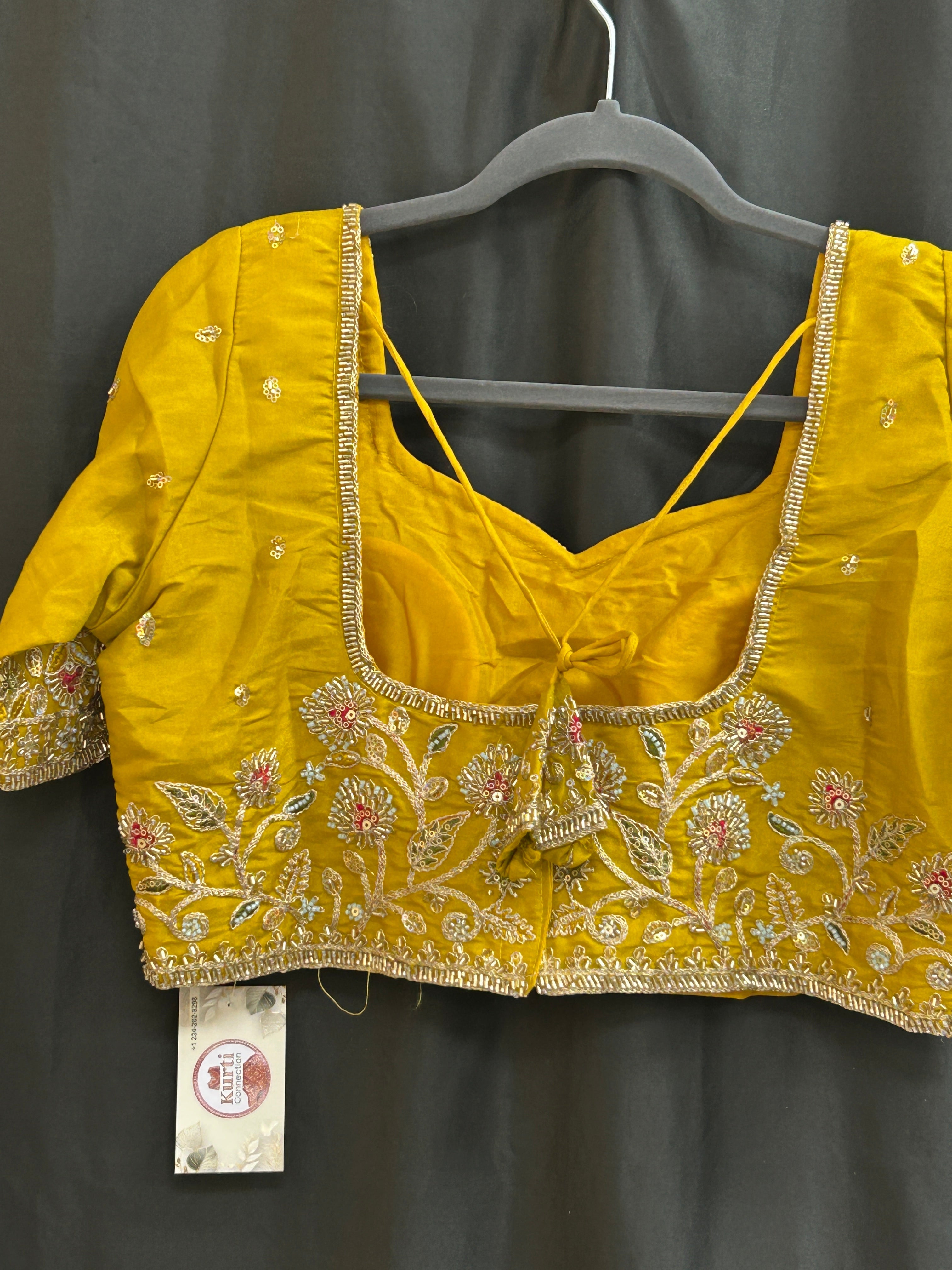 Hand embroidered blouse | tissue silk blouse with all over hand embroidery