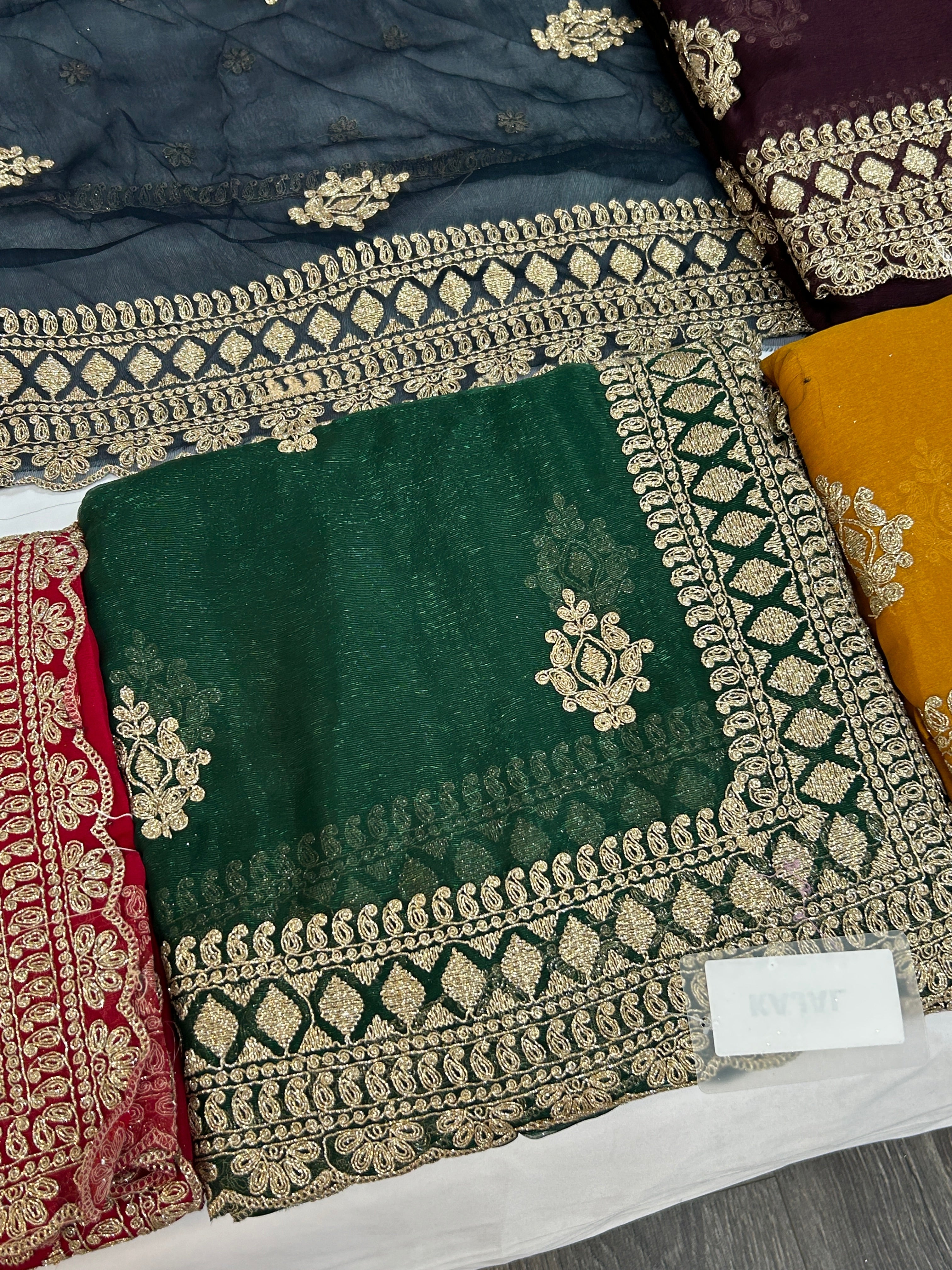 Chiffon heavy work saree: cocktail saree