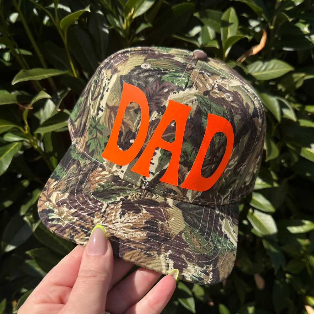 CAMO DAD ♡ printed trucker hat