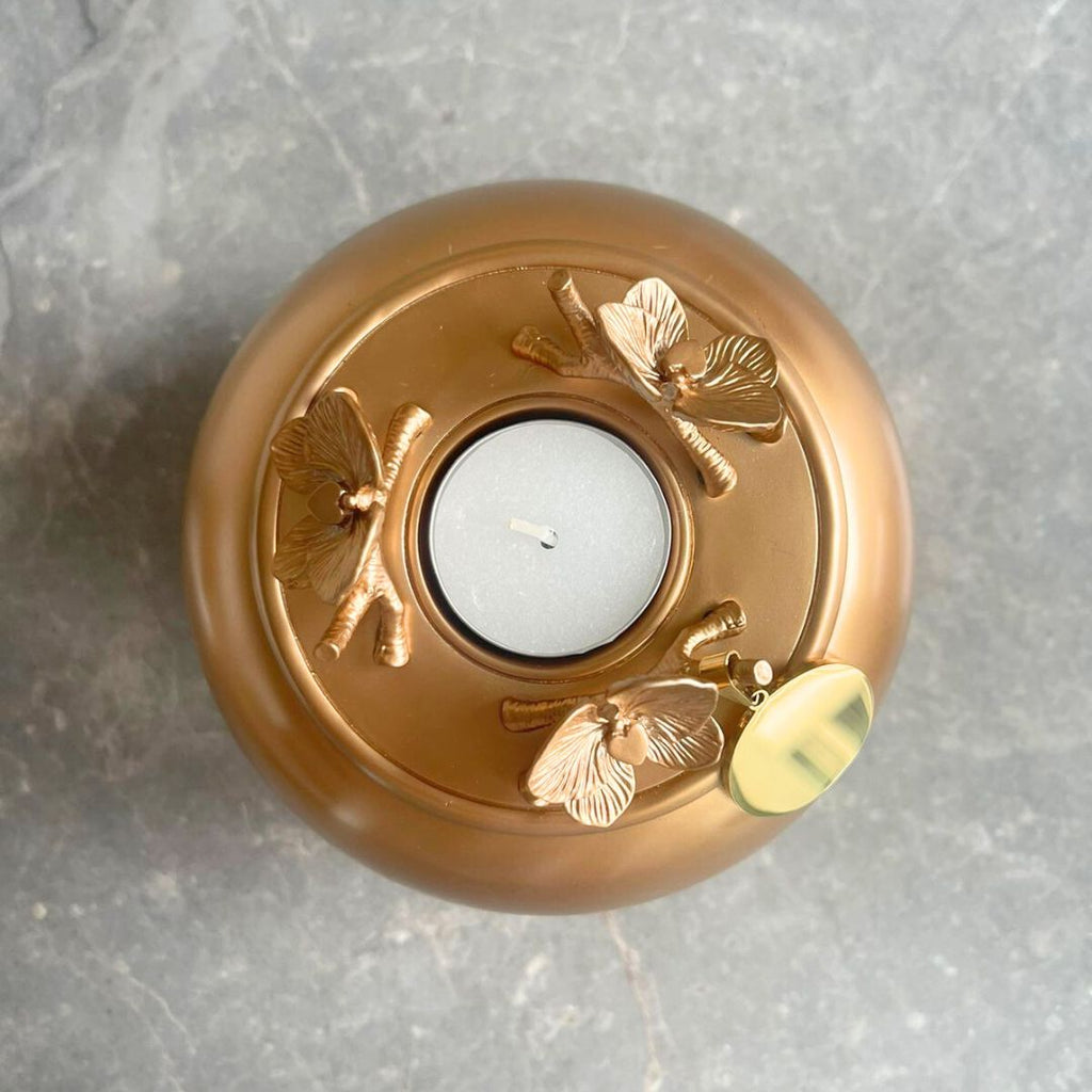 Orchid Urn for Loved ones [Keepsake Size] Handmade - GOLD