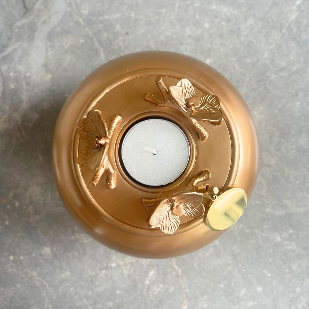 Orchid Urn for Loved ones [Keepsake Size] Handmade - GOLD