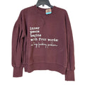 Upcycled Hand Printed Womens Medium Peace Begins With Not My Problem Sweatshirt