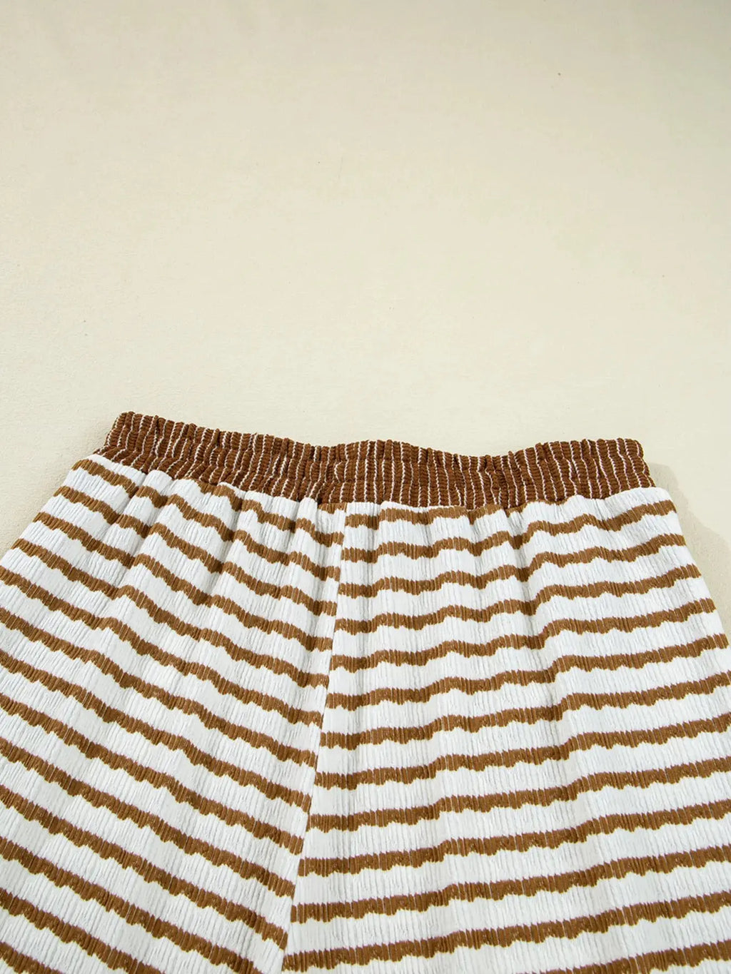 Stripe Collared Top and Drawstring Pant Loungewear Set