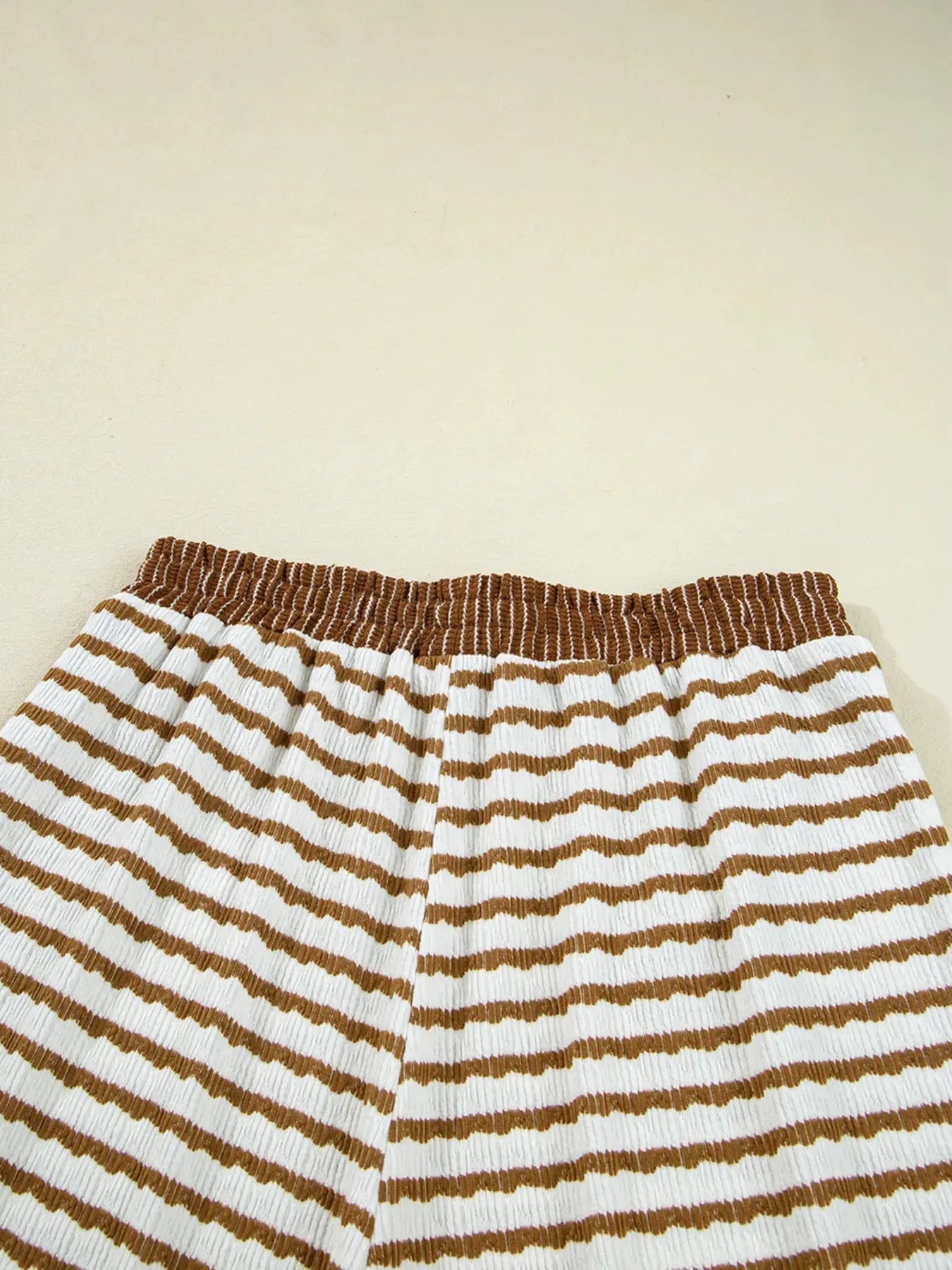 Stripe Collared Top and Drawstring Pant Loungewear Set