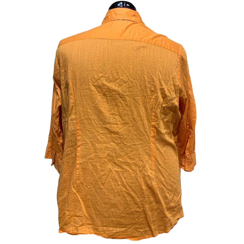 Croft & Barrow Woman 1X 3/4 Tabbed Sleeve 100% Cotton Button Down Shirt Blouse