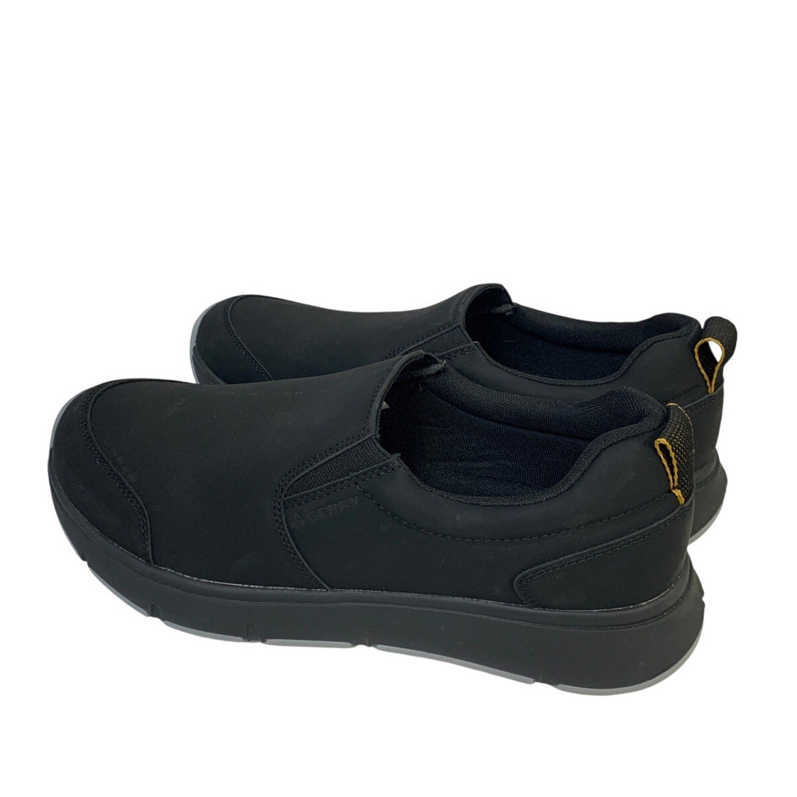 Gerry Mens Size 9.5 Black Faux Leather Slide On Moc II Comfort Sneakers Shoes