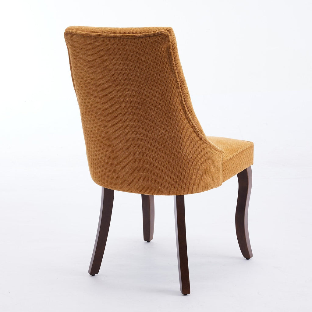 Set of 2 Rayon Cloth Flocking Linen Dining Chairs