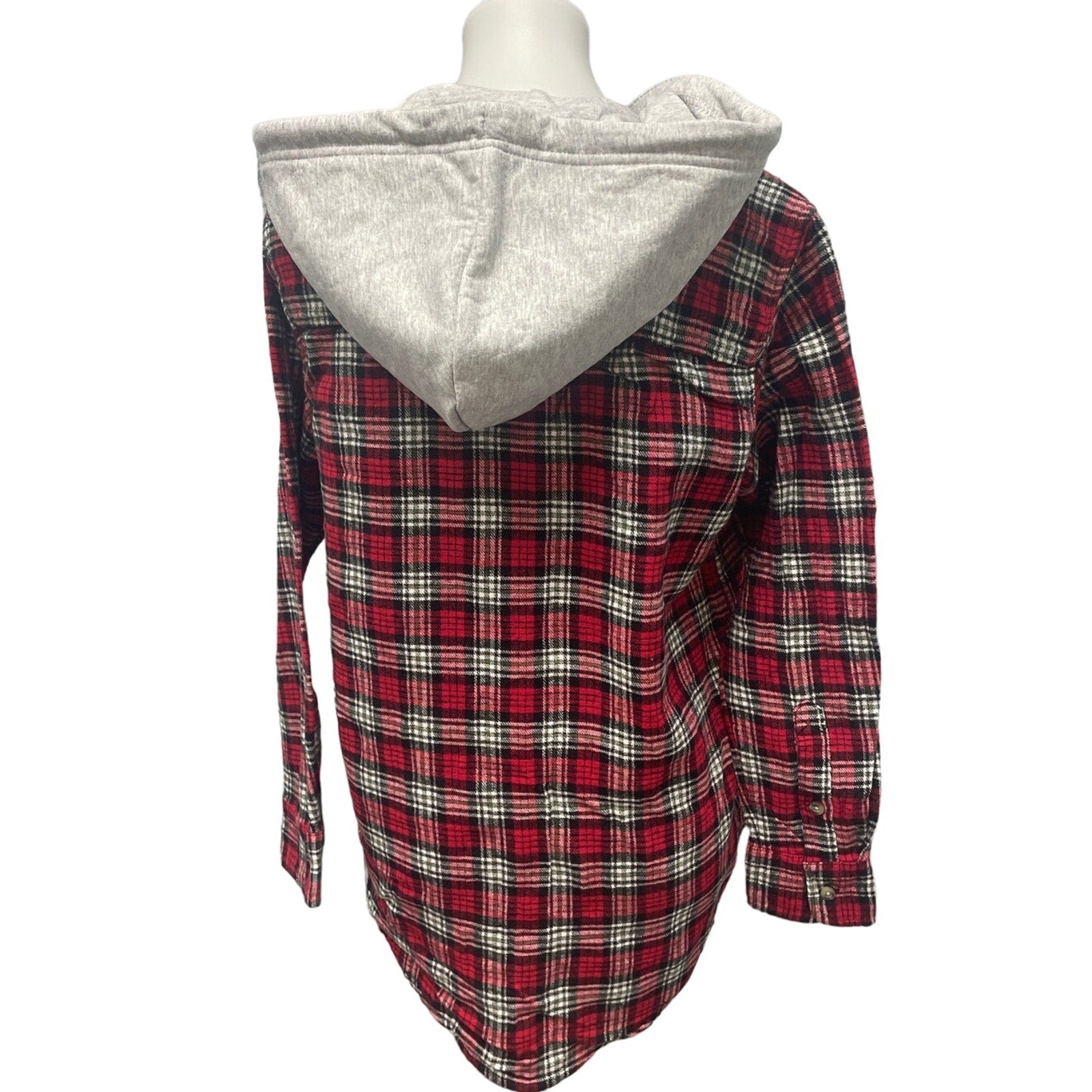 New Hand Printed Womens 3XL Black Lab Dog Long Sleeve Plaid Flannel Hoodie