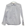 H&M Womens Size 4 Stretch Cotton Pin Stripe Heart Long Sleeve Button Up Shirt