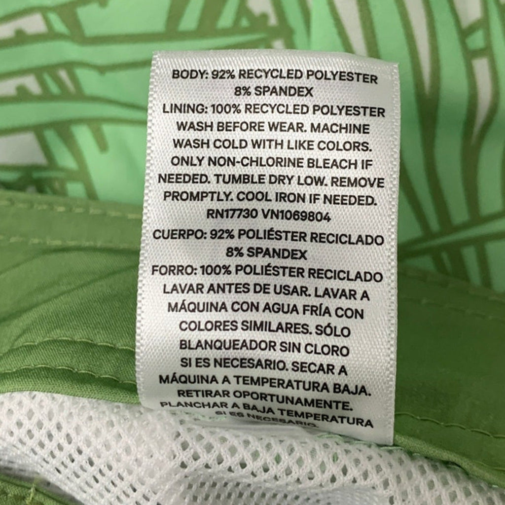 New Art Class Boys Size 5 Lined Tropical Green Leaf UPF 50+ Swim Swimming Trunks