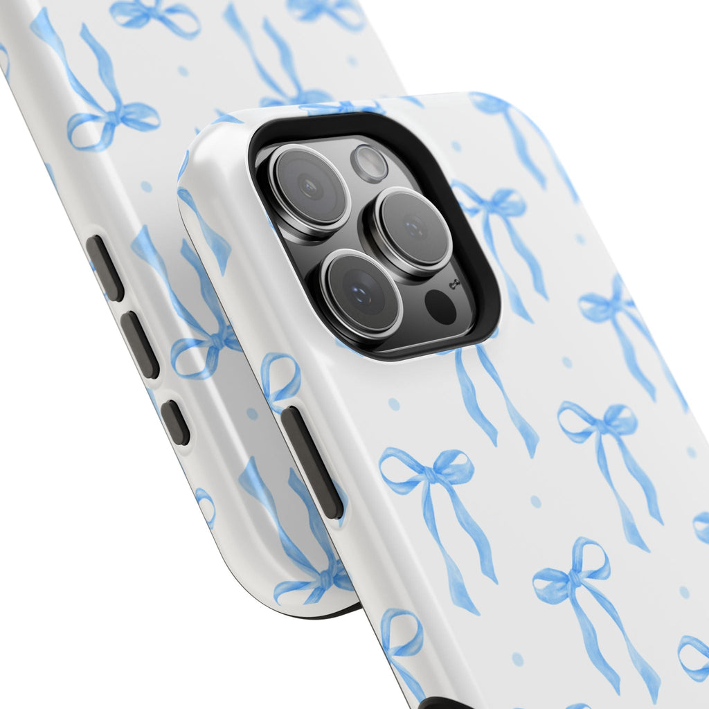 Customizable: Chic Blue Coquette Bow Impact-Resistant Phone Case