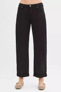 RISEN Jeans - Tummy Control Mid Rise Ankle Barrel Relaxed Baggy Jeans