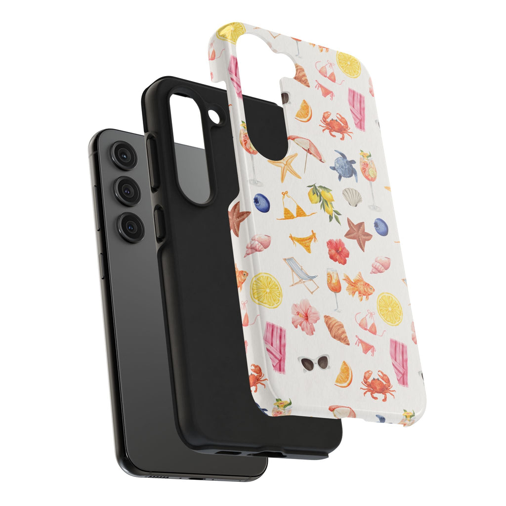 Customizable: Tropical Summer Phone Case, Vivid Coastal Design, Perfect Gift for Beach Lovers, Vacation Memories, Durable Tough Cases