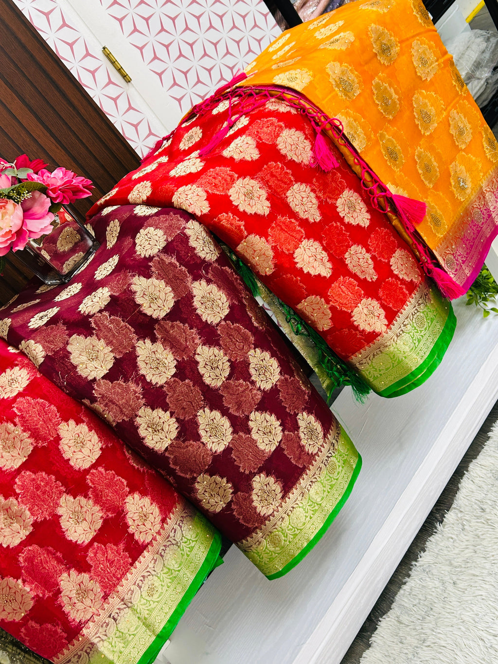 Tissue organza sarees