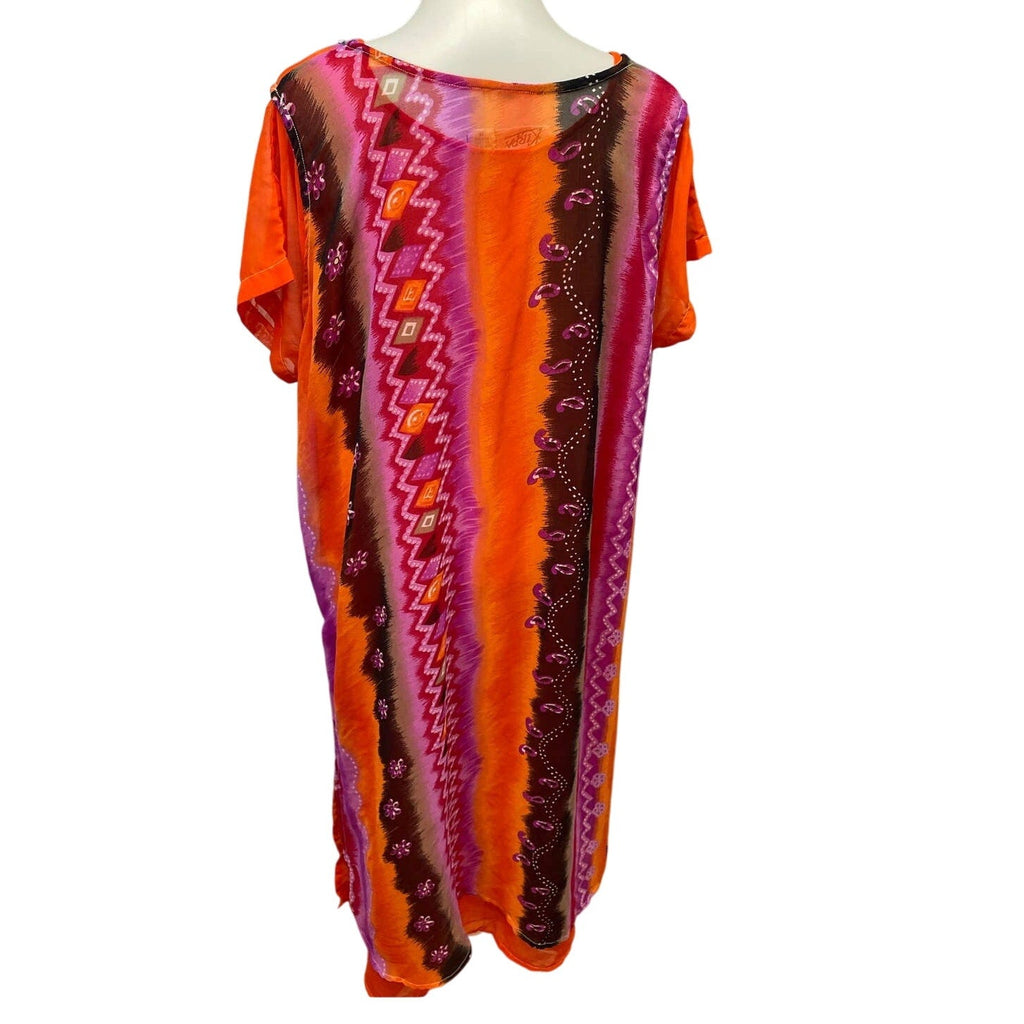 Kirpa Womens 1X Polyester Double Layer Sheer Long Shealth Dress Made In India
