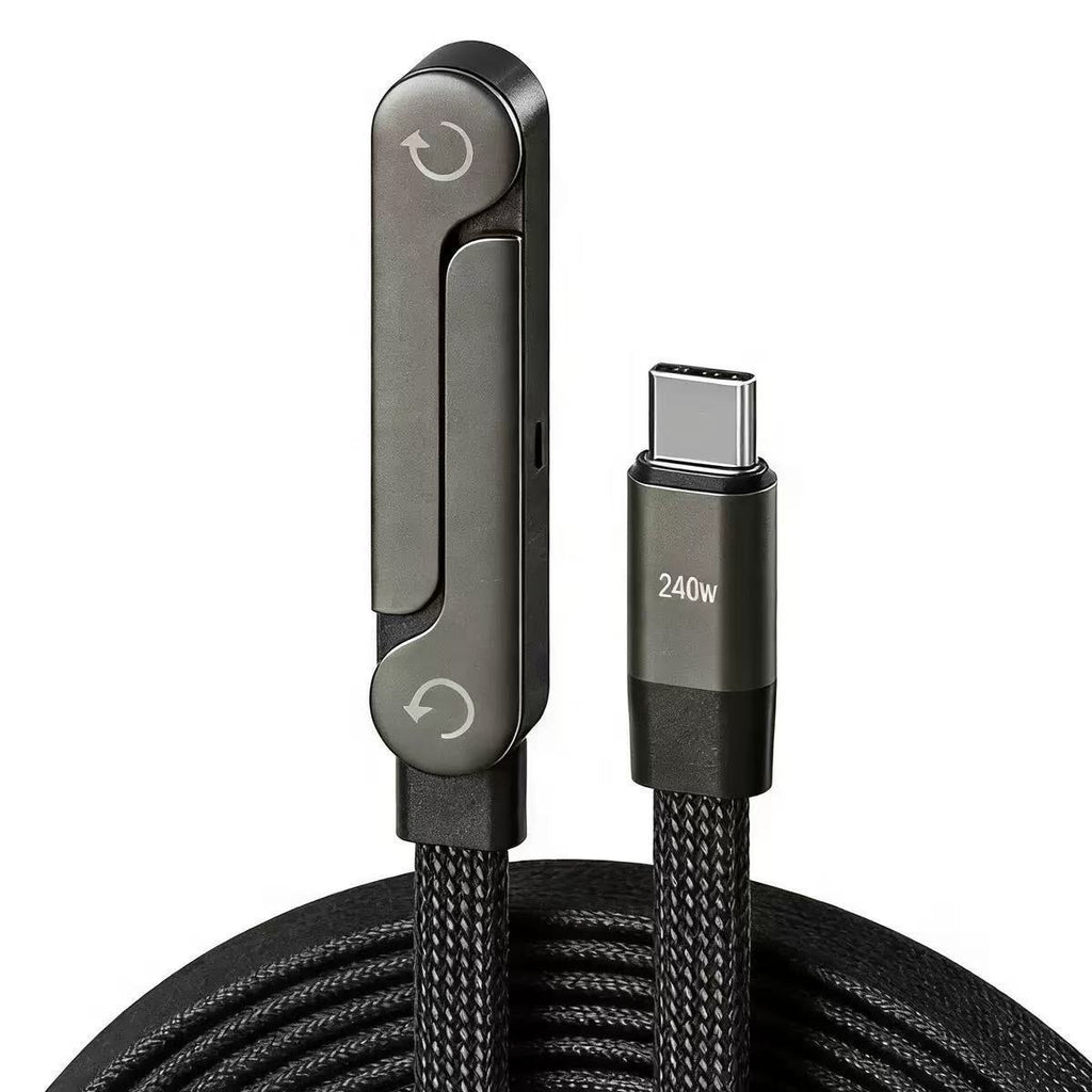 240W Fast Charging USB-C Cable – Foldable Stand Type-C Data Cable for Gaming & Fast Charging