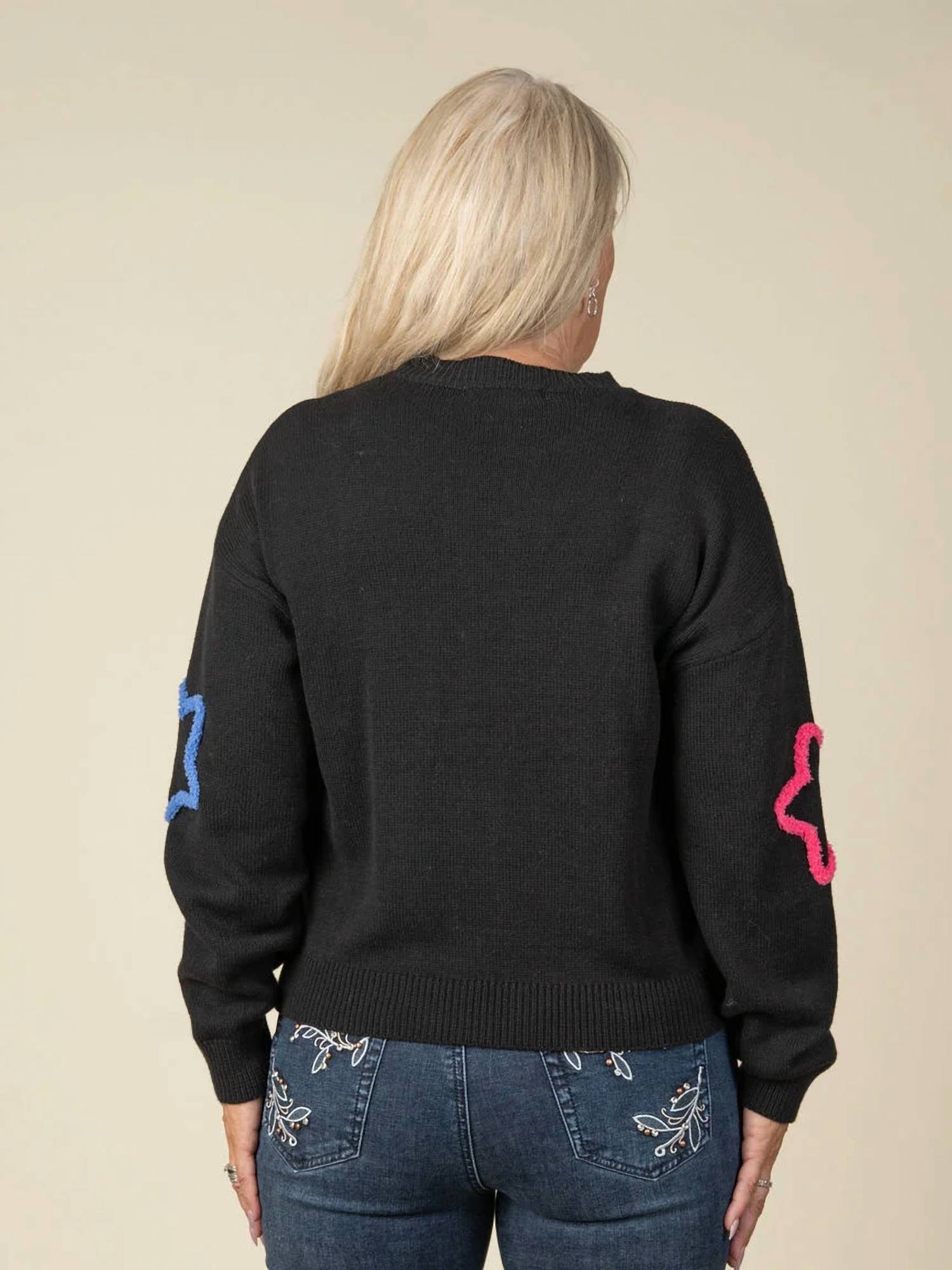 Long Sleeve Sweater With Neon Stars