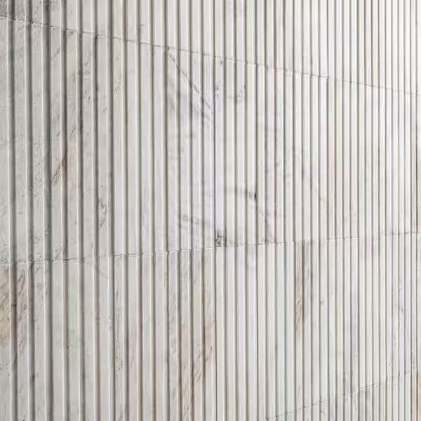 Open Box MSI Arabescato Venato White 4 in. x 12 in. Fluted Honed Marble Mosaic Wall Tile (4.95 sq. ft./Case)