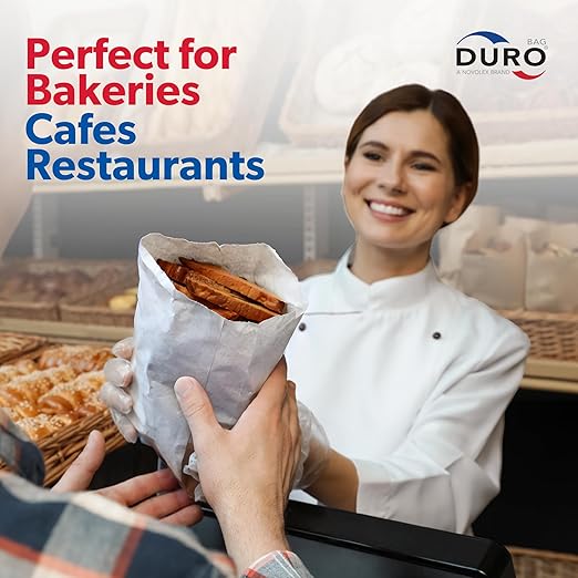 Duro 12 lb Tall White Paper Grocery Bag, 7 1/16 x 4 1/2 x 11 1/2 in (QTY 500), SKU 51032