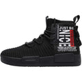 Runmaxx Mens Size 8 Black Sneakers Lace Up High Top Round Toe Skater Shoes