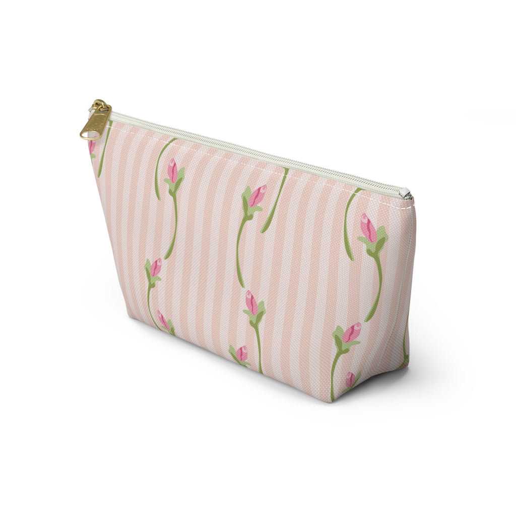 Customizable: Floral Accessory Pouch with T-bottom