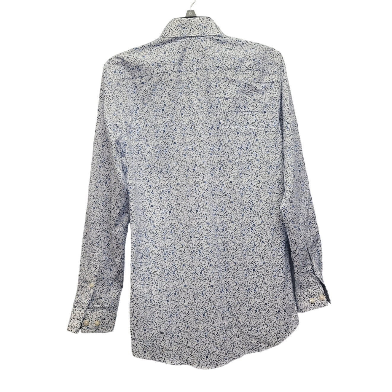 J Ferrar Mens Small PolyCotton Slim Stretch Floral Long Sleeve Button Up Shirt