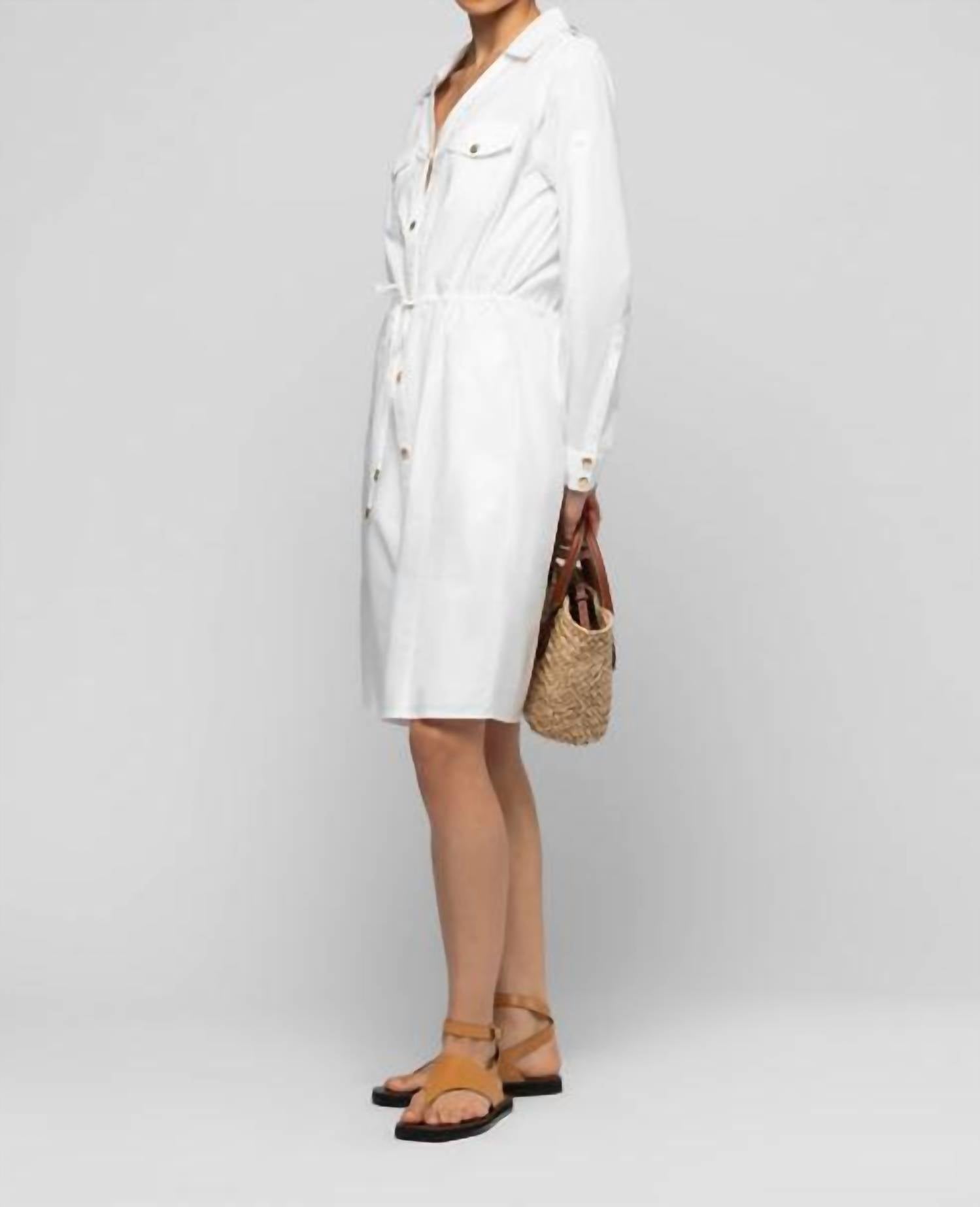 Ramie Mini Shirt Dress
