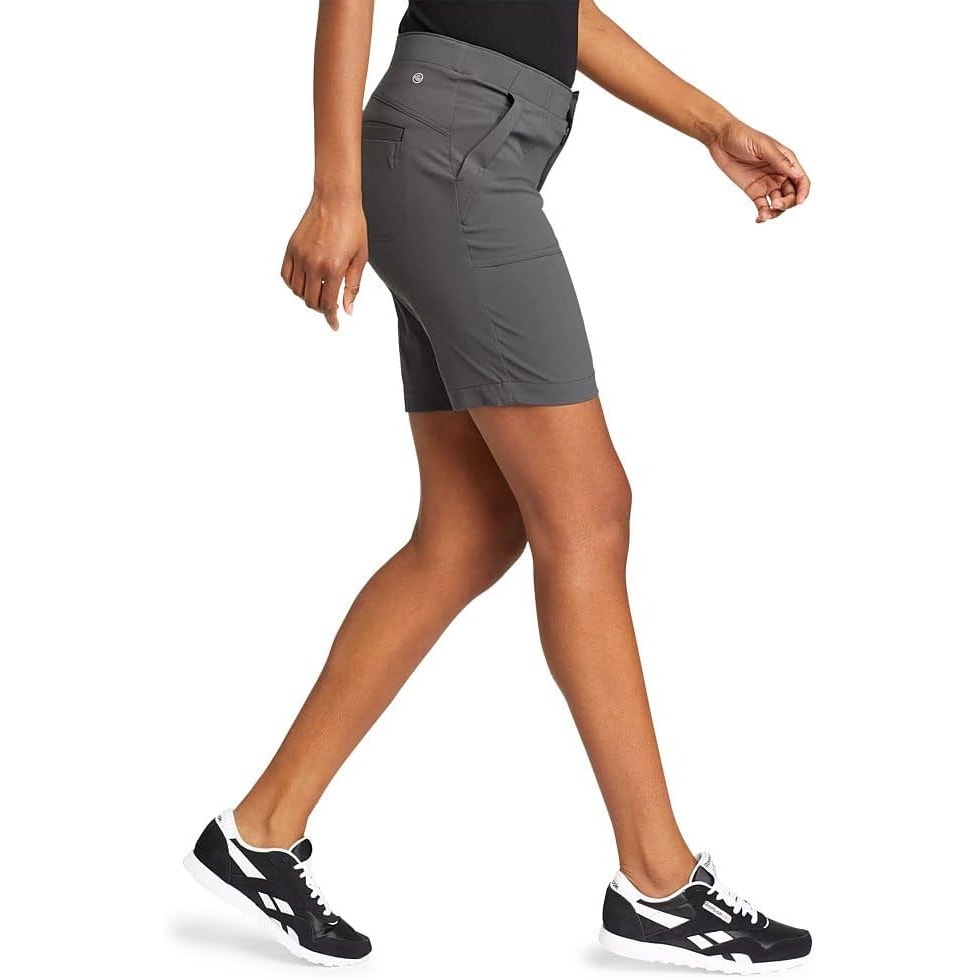 New Eddie Bauer Womens Size 2 Dark Gray High Rise Fitted Horizon Bermuda Shorts
