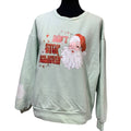Upcycled Hand Printed Medium Christmas Santa Believe Long Sleeve Sweatshirt