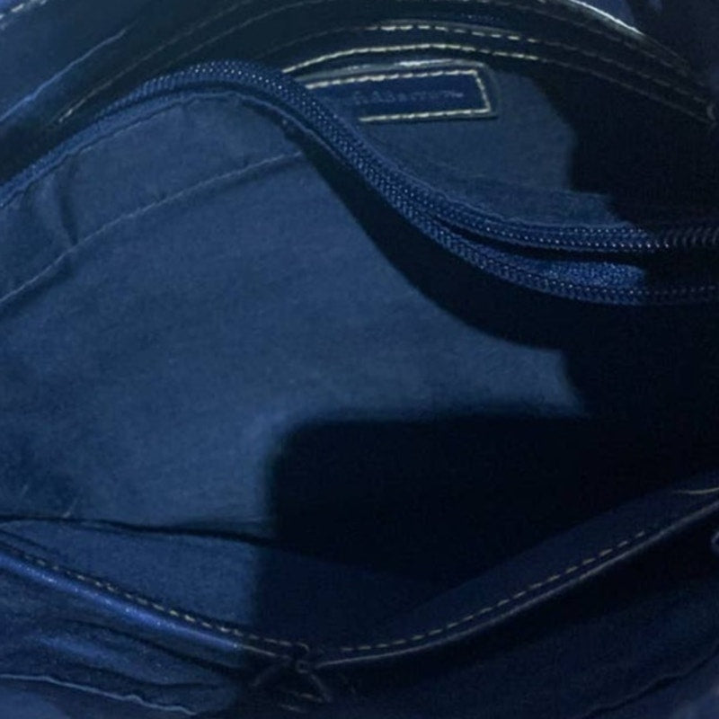 Croft & Barrow Faux Leather Single Strap Blue Handbag Purse w Lots of Pockets