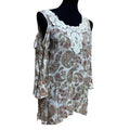 Spense Womens Medium Floral Lace Cold Shoulder Long Sleeve Rayon Blend Blouse