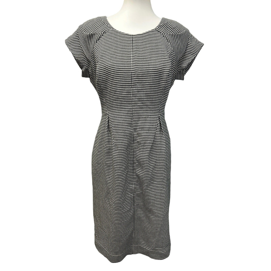 Worthington Womens Size 8 Short Sleeve Gingham Check Mod Midi Career Dress