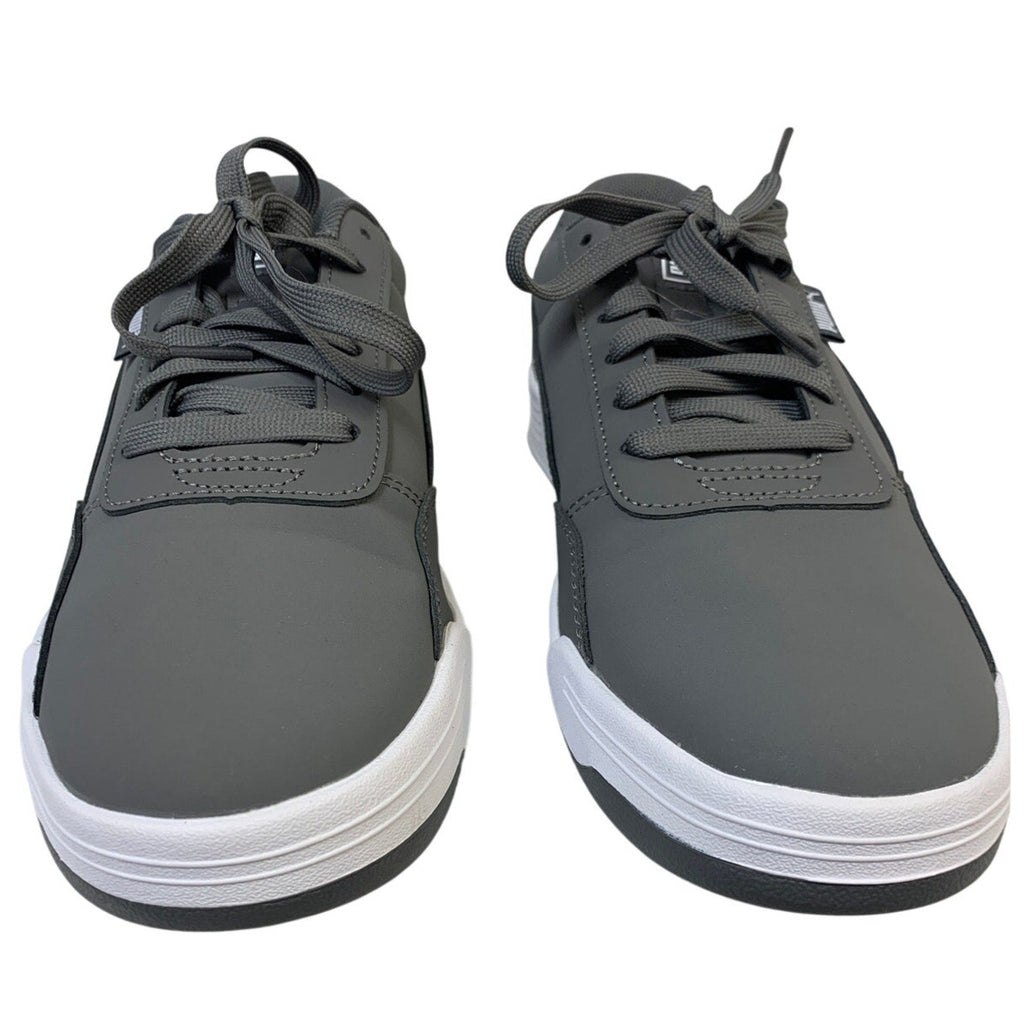 New PUMA Mens Size 9 Gray Faux Leather SoftFoam+ Lace Up Skate Sneaker Shoes
