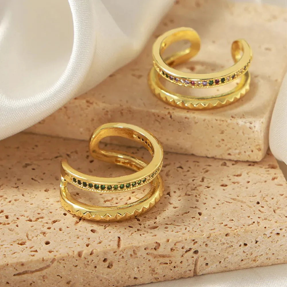 GlimmerFold Dual Band Ring