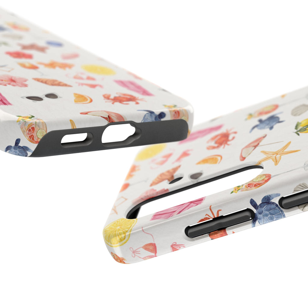 Customizable: Tropical Summer Phone Case, Vivid Coastal Design, Perfect Gift for Beach Lovers, Vacation Memories, Durable Tough Cases