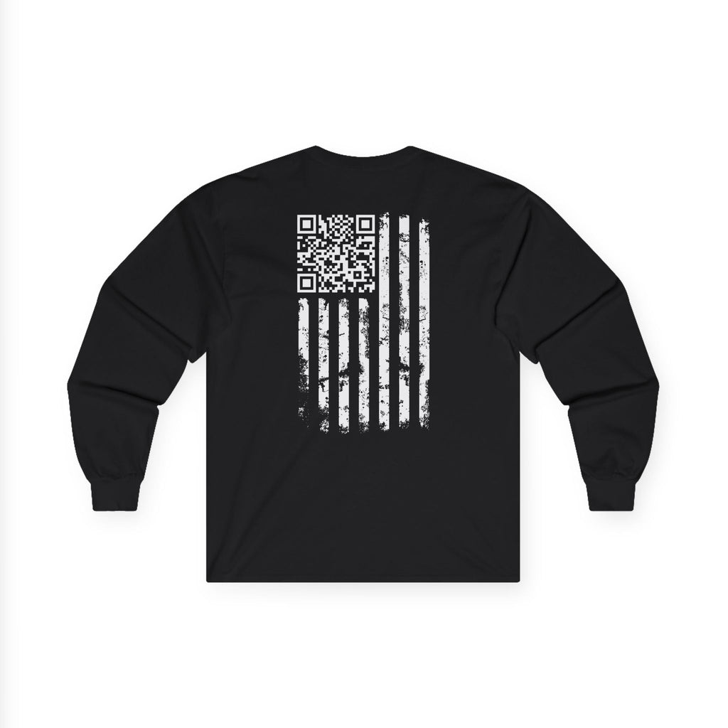American Flag QR Code Long Sleeve Tee