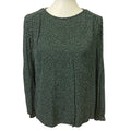 H&M Womens Size 12 100% Viscose Long Sleeve Forest Green Polka Dot Blouse Top
